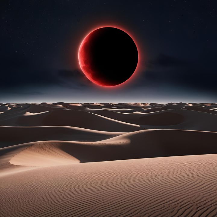 Eclipse lunar nos Lençóis Maranhenses